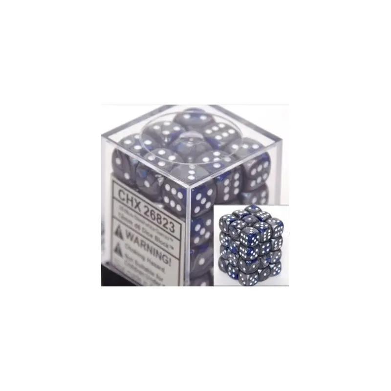 Chessex - Gemini 12mm D6 Set - Blue Steel/White (CHX26823)