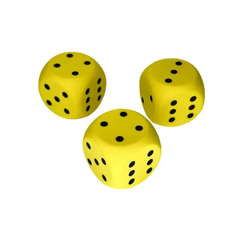 Chessex - Foam Round Cornered 50mm d6 Dice with Pips - Yellow/Black