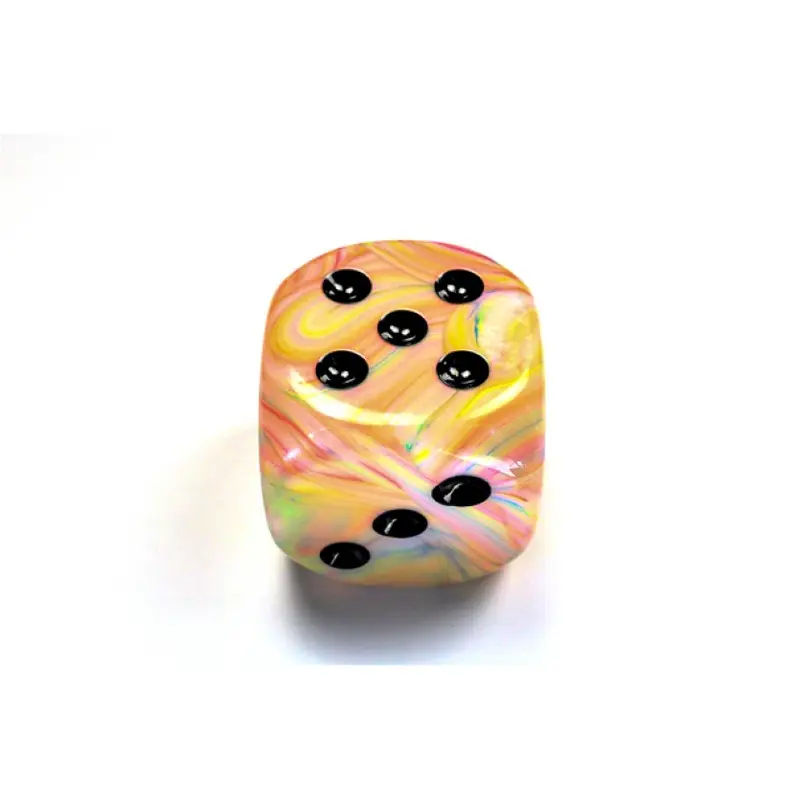 Chessex - Festive 50mm d6 Dice with Pips - Circus/Black