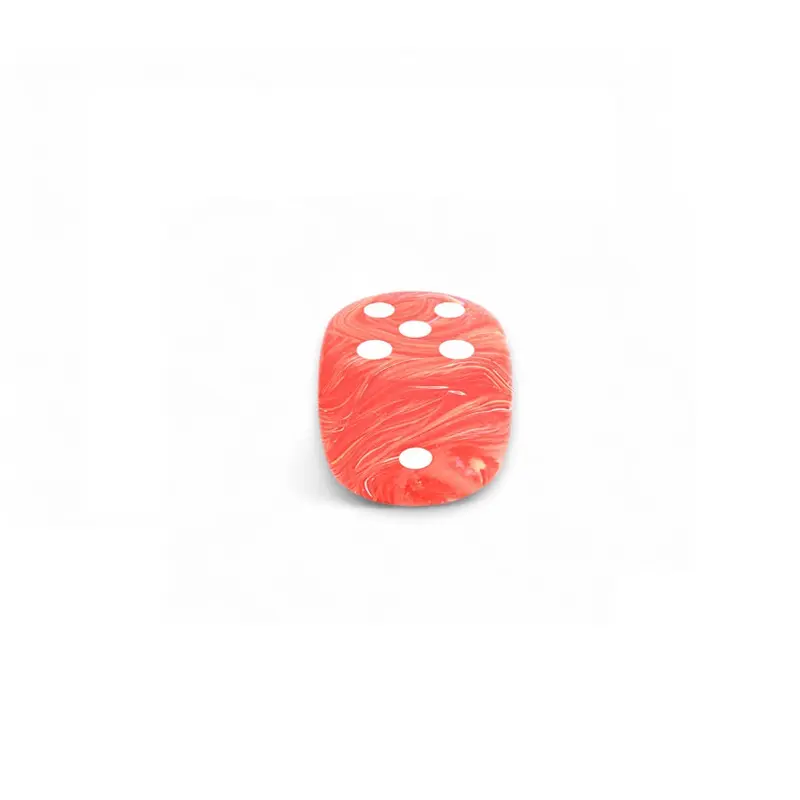 Chessex - Festive 50mm d6 Dice with Pips - Dahlia/White Luminary