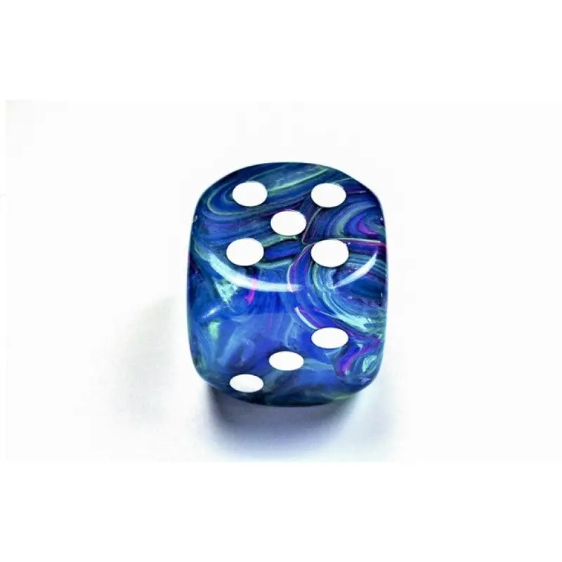 Chessex - Festive 50mm d6 Dice with Pips - Waterlily/White