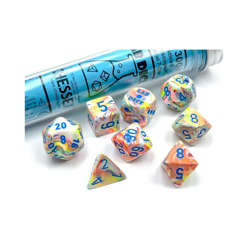 Chessex - Festive Polyhedral 7-Die Set - Kaleidoscope/Blue (CHX30047)