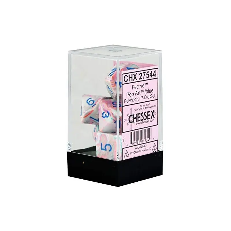Chessex - Festive Polyhedral 7-Die Set - Pop Art/Blue (CHX27544)