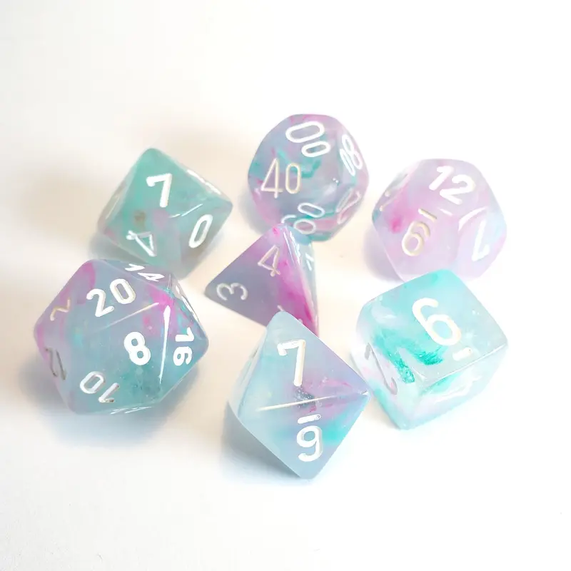 Chessex - Dice Sets: Nebula Mini-Polyhedral Wisteria / white 7-Die set
