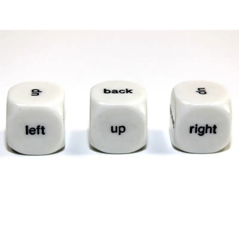 Chessex - Direction - Up Down Left Right Back Forward 16mm d6 Dice - White/Black