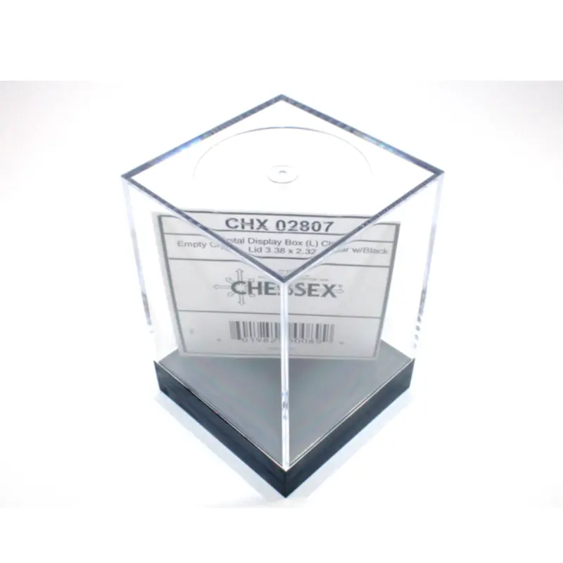 Chessex - Empty Crystal Display Box Large - Clear with Black Lid