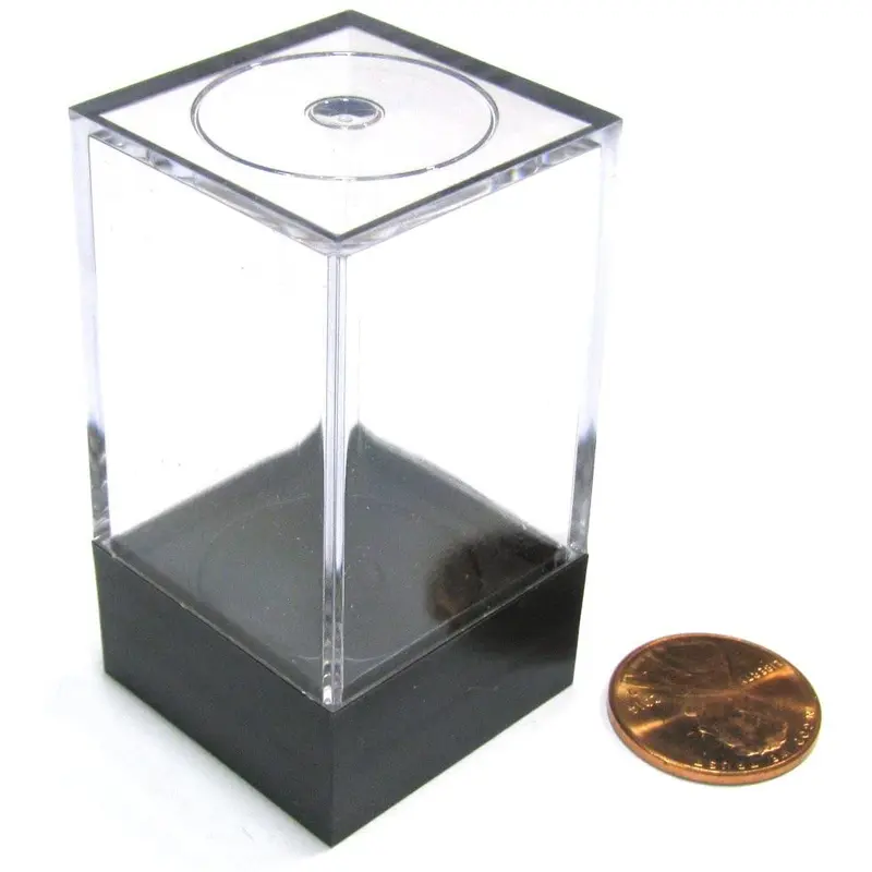 Chessex - Empty Crystal Display Box Small - Clear with Black Lid