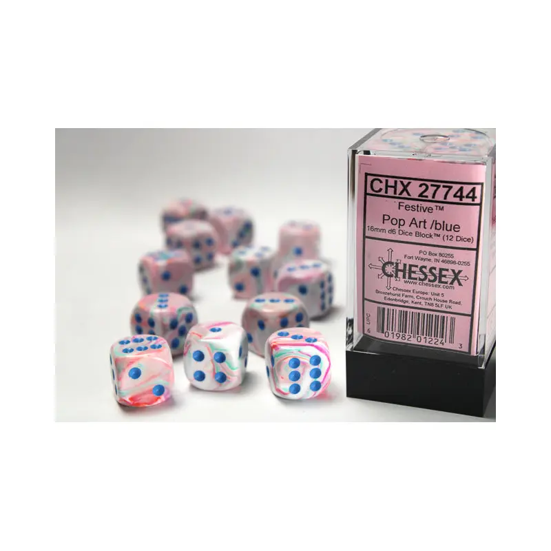 Chessex - Festive 16mm D6 Set - Pop Art/Blue (CHX27744)