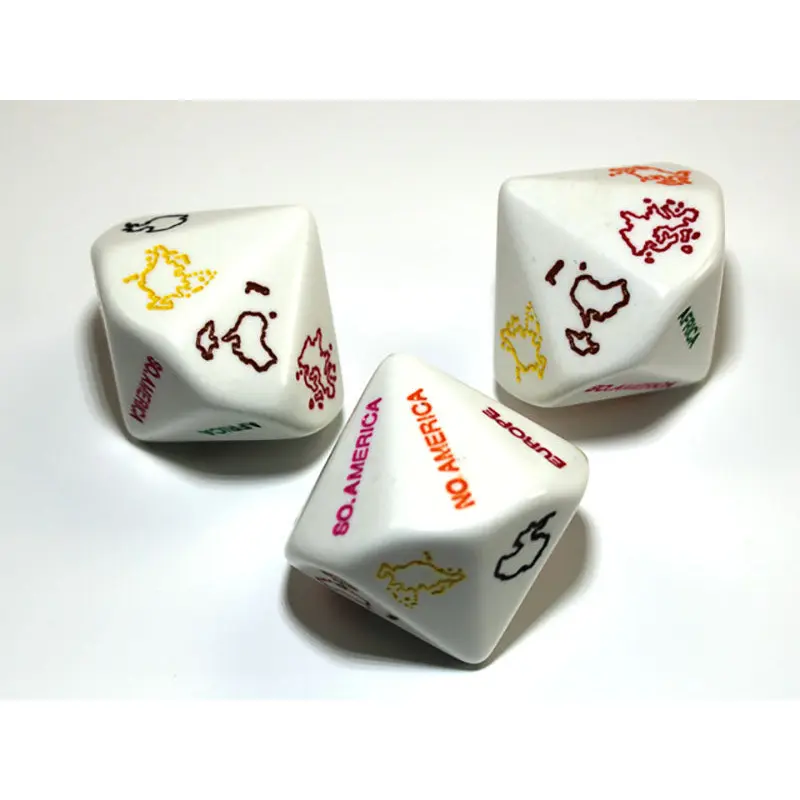 Chessex - Continents d14 Dice - White/Multicolour