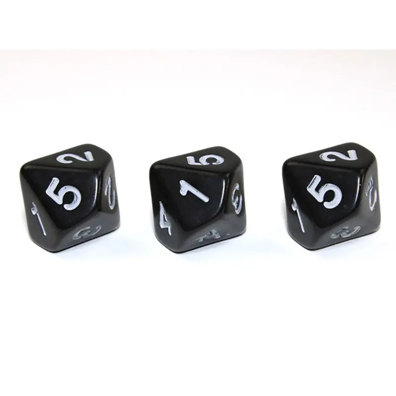 Chessex - d5 on Ten Sided Dice 16mm - Black/White