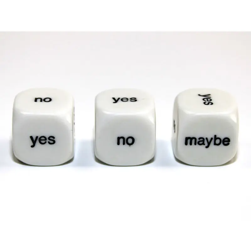 Chessex - Decision - Yes No Maybe 16mm d6 Dice - White/Black