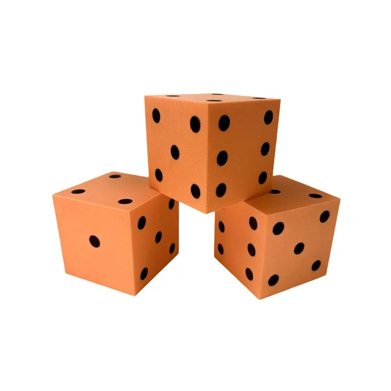 Chessex - CHX KOP10941 50mm Foam Square Cornered w/Pips Die Orange/black