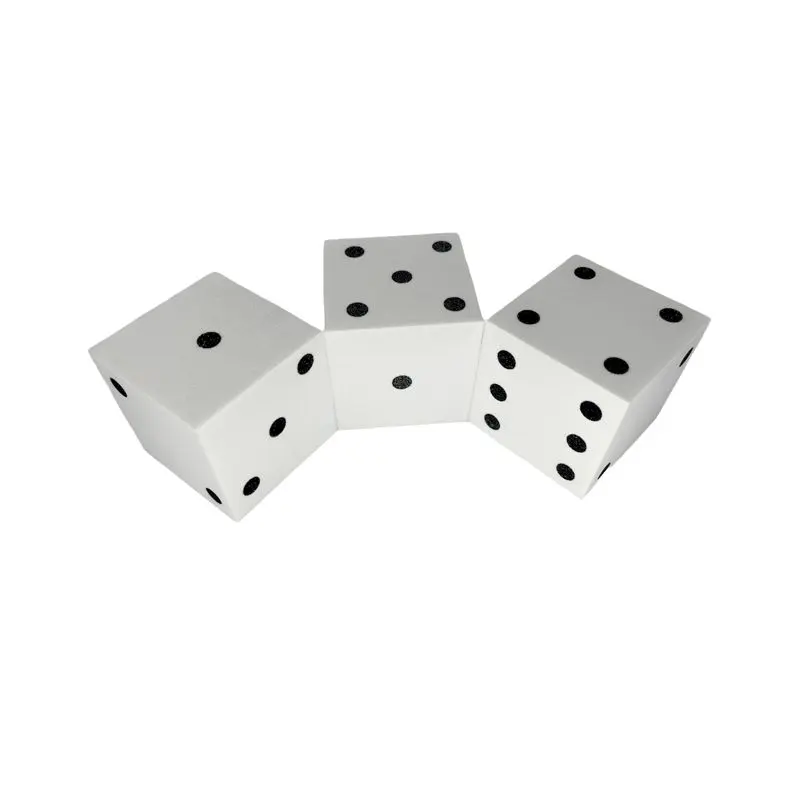 Chessex - CHX KOP10944 50mm Foam Square Cornered w/Pips Die White/black