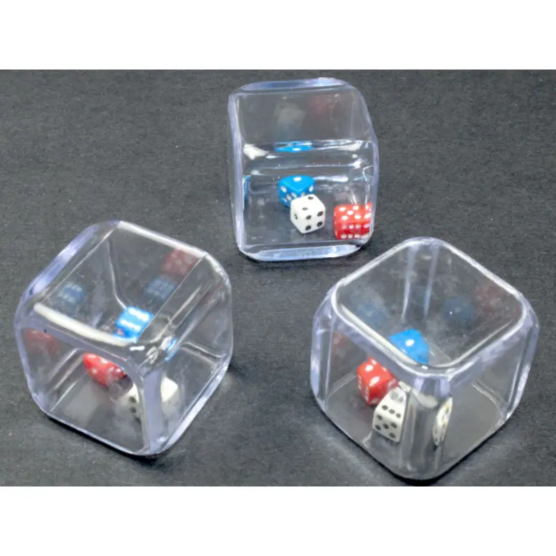 Chessex - CHX KOP11952 1 Red & 1 White & 1 Blue 5mm d6 in a 25mm cube (Preorder)