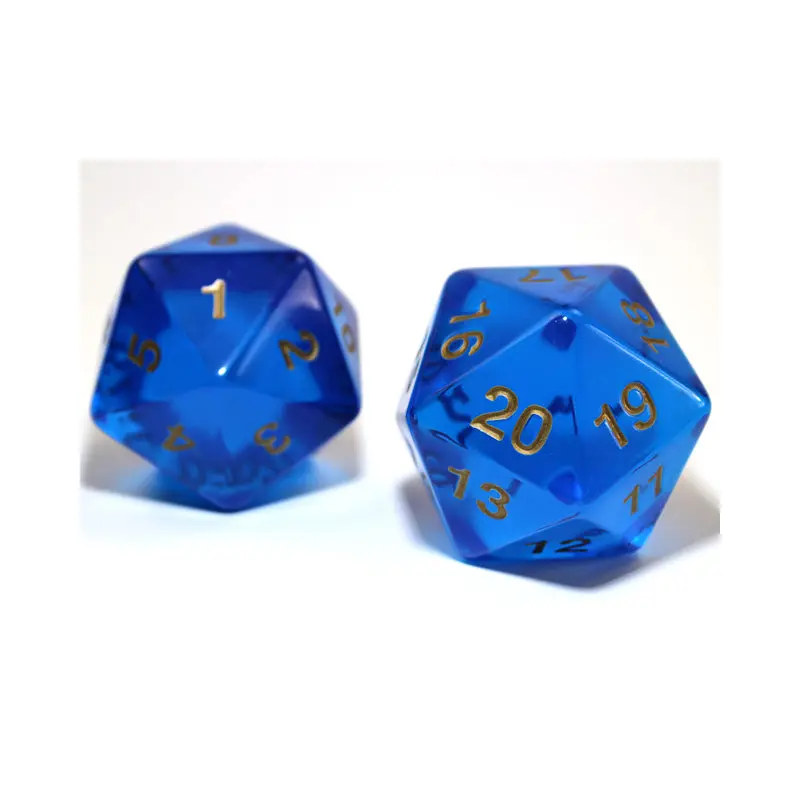 Chessex - CHX KOP18140 55mm Jumbo d20 Translucent Blue w/gold