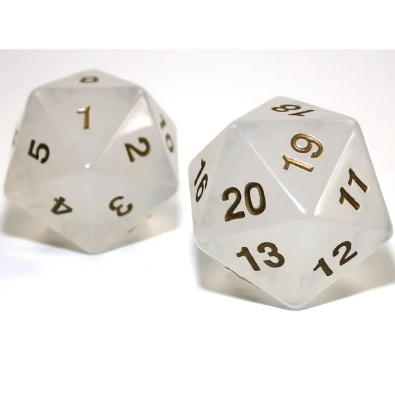 Chessex - CHX KOP18302 55mm Jumbo d20 Translucent Pearl/gold (Preorder)