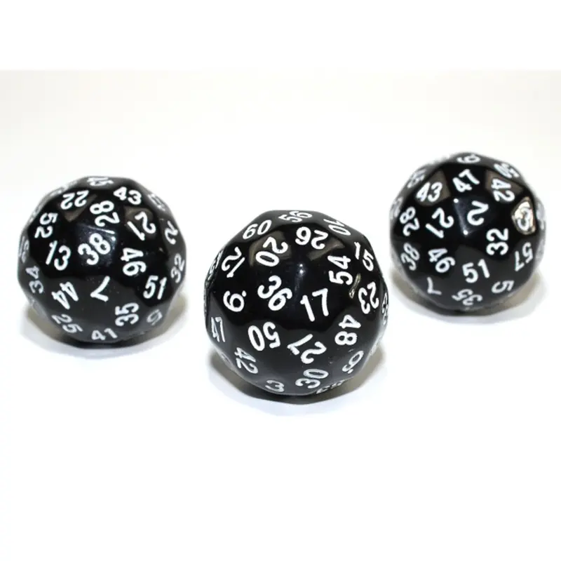 Chessex - CHX KOP18499 Opaque Black/white d60 (Preorder)