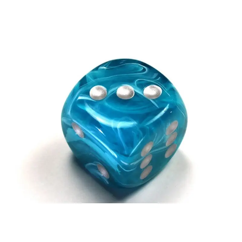 Chessex - Cirrus 50mm d6 Dice with Pips - Aqua/Silver