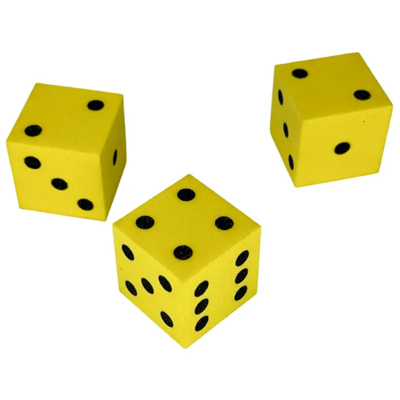 Chessex - CHX KOP10935 25mm Foam Square Cornered w/Pips Yellow/black