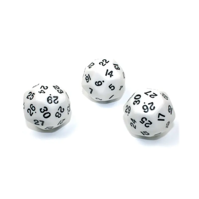 Chessex - CHX KOP06010 33mm d30 Opaque White/black