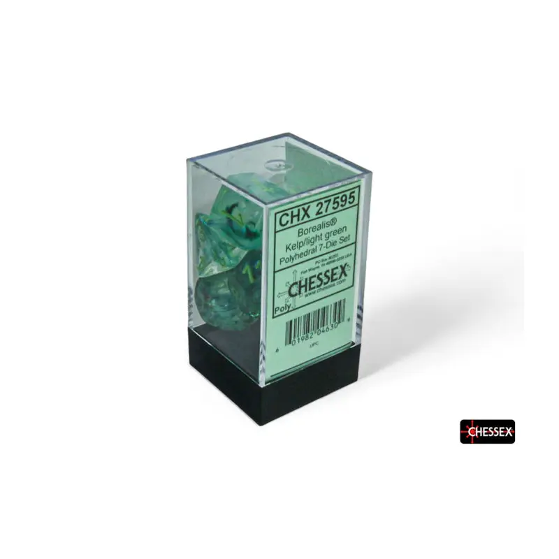 Chessex - CHX 27595 Borealis Kelp/light green Luminary Polyhedral 7-Dice Set (Preorder)
