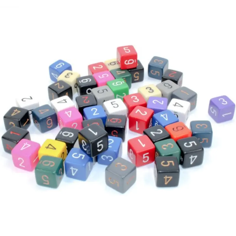 Chessex - CHX 29406 Opaque Opaque Polyhedral d6 Dice Bag of 50 - Assorted