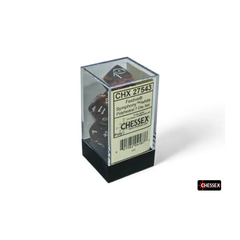 Chessex - CHX 27543 Festive Symphony/white Polyhedral 7-Dice Set (Preorder)