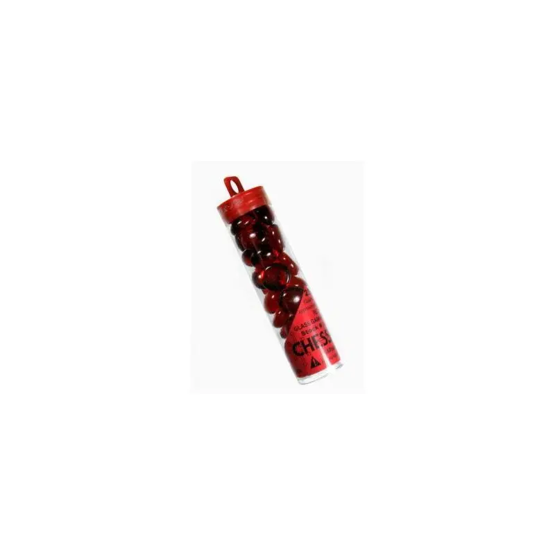 Chessex - CHX 01124 Translucent Red Glass Stones Tube