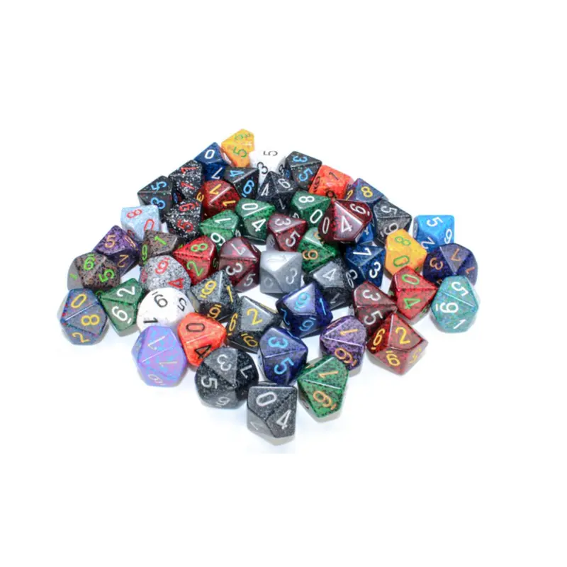 Chessex - Bag of 50 Speckled d10 Polyhedral Dice - Assorted