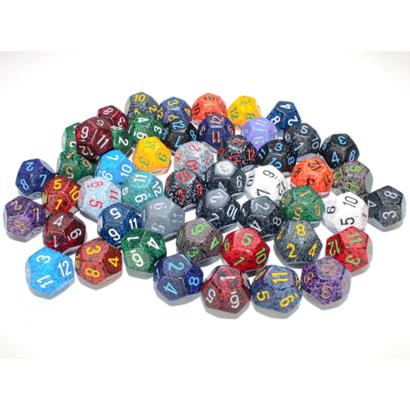 Chessex - Bag of 50 Speckled Polyhedral 16mm d12 Dice - Assorted