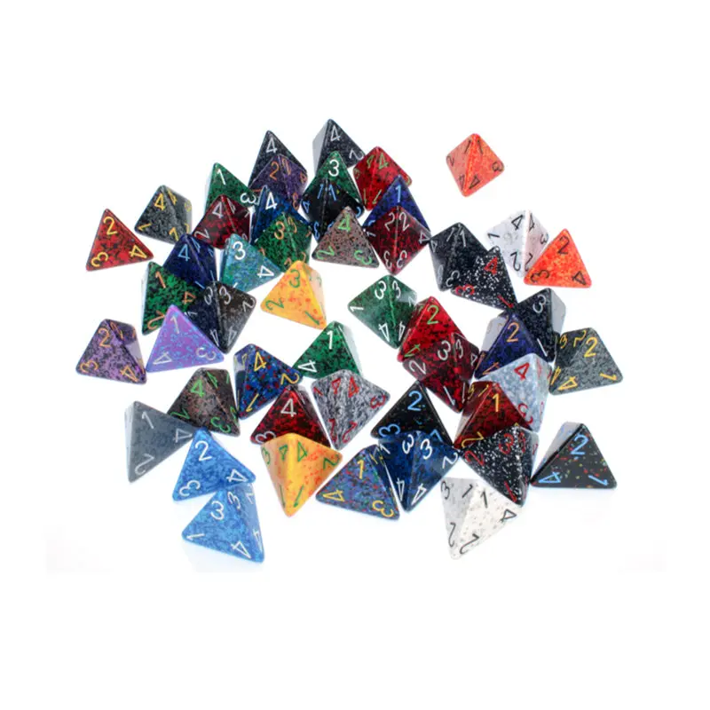 Chessex - Bag of 50 Speckled Polyhedral D4 Dice - Assorted