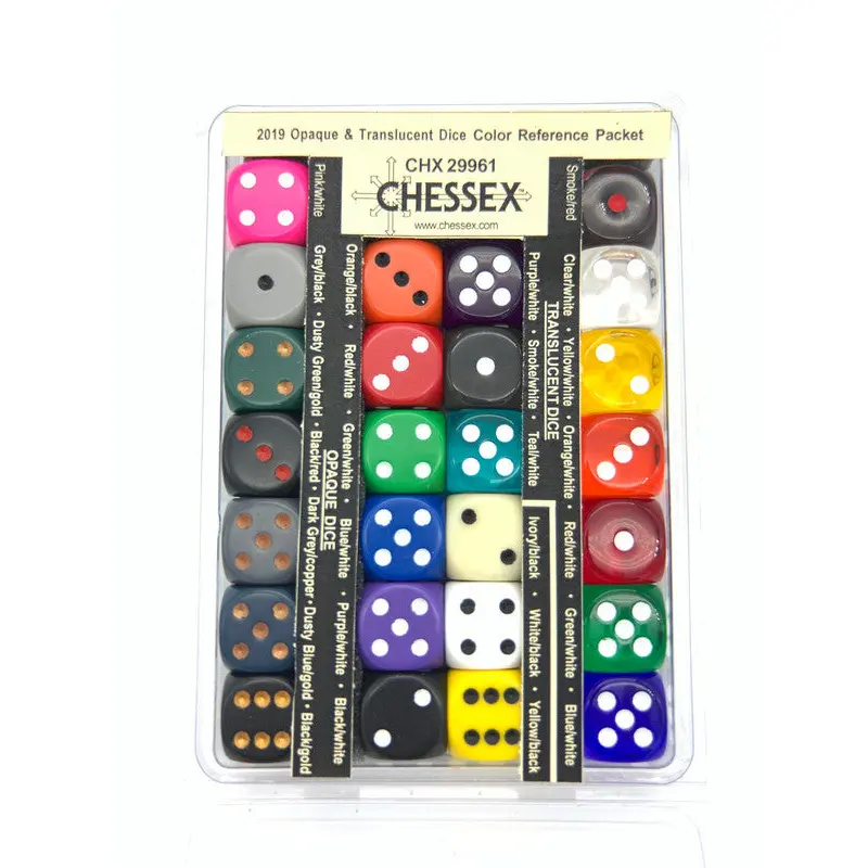 Chessex - 2007-2023 Opaque & Translucent Dice Colour Reference Packet