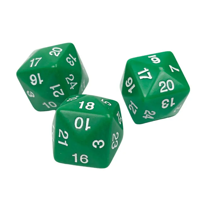 Chessex - 24 Sided Dice - Green/White
