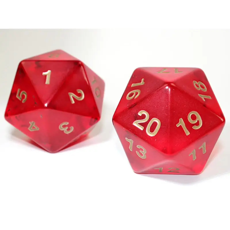 Chessex - 55mm d20 Jumbo Dice - Translucent Red/Gold