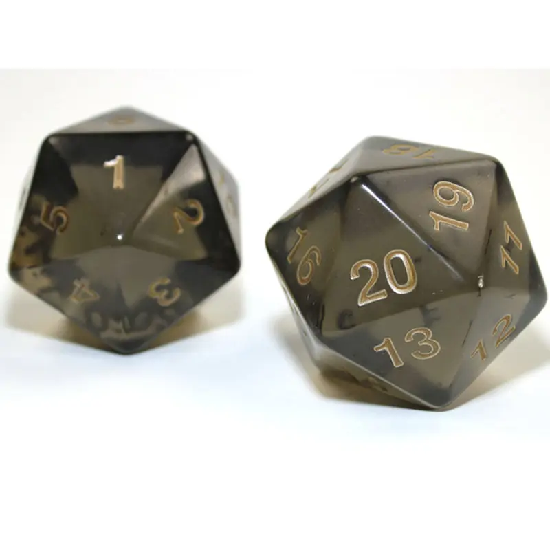 Chessex - 55mm d20 Jumbo Dice - Translucent Smoke/Gold