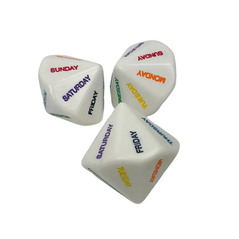 Chessex - 7 Days of The Week Twice d14 Dice - White/Multicolour