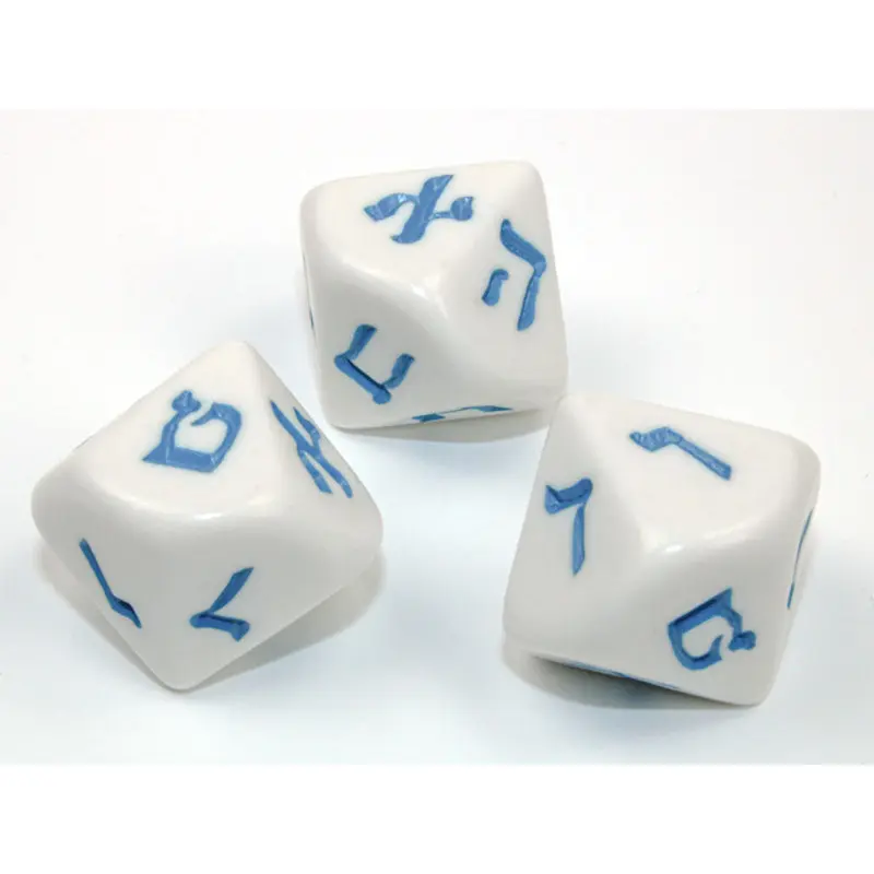 Chessex - 1-10 Hebrew Numbers d10 Dice - White/Blue