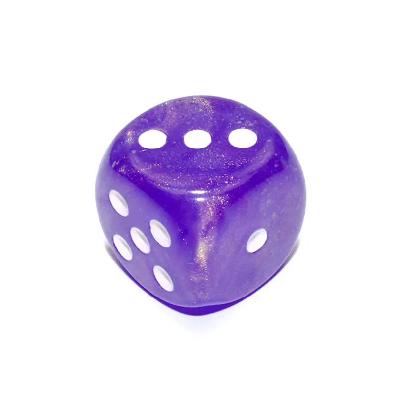 Borealis Purple/white Luminary 30mm d6 dice w/pips - CHX DB3077