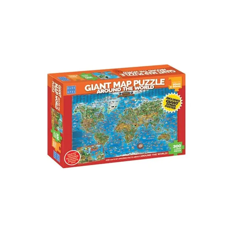 Blue Opal - Giant Map Puzzle Around The World 300 Piece Jigsaw