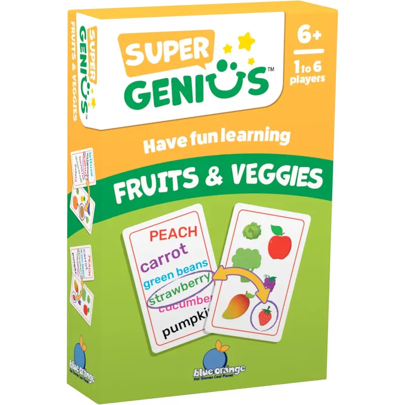 Blue Orange Games Super Genius Fruits & Veggies Card Game