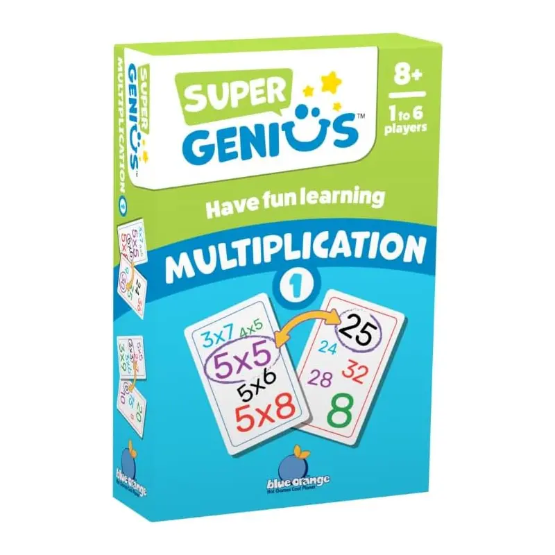 Blue Orange Games Super Genius Multiplication 1 Card Game