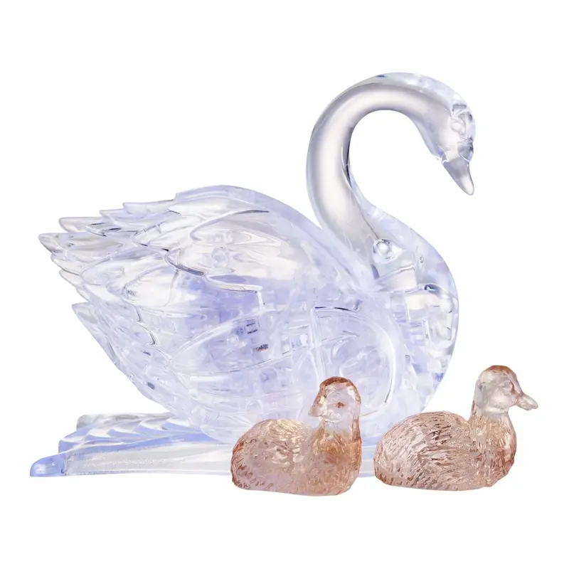 3D Swan with Babies Crystal Puzzle