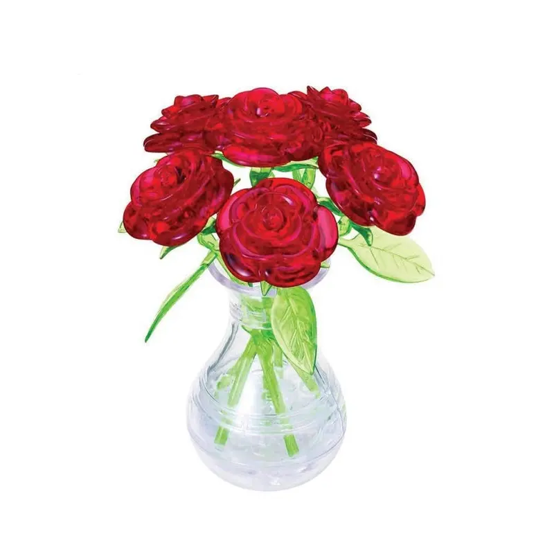 3D Red 6 Roses Crystal Puzzle