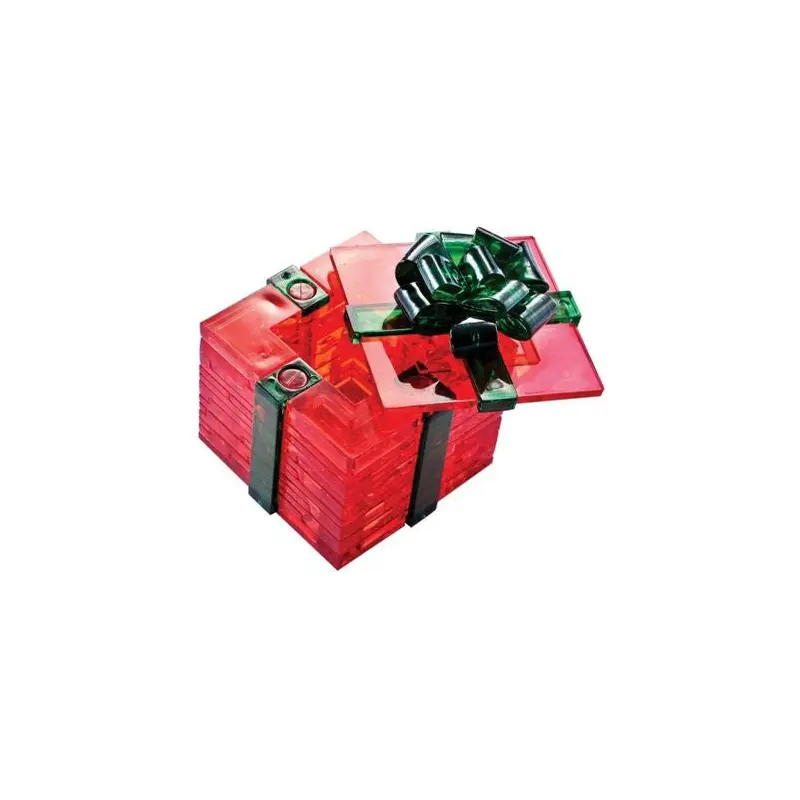 3D Red Ribbon Gift Crystal Puzzle