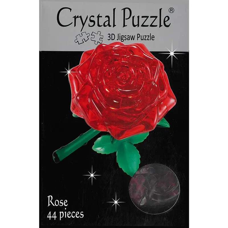 3D Red Rose Crystal Puzzle