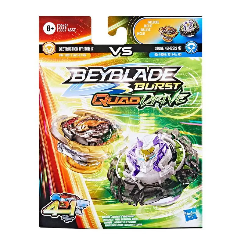 Beyblade Quad Drive Dual Pack Assortment (Destruction Ifritor 17 v Stone Nemesis N7)
