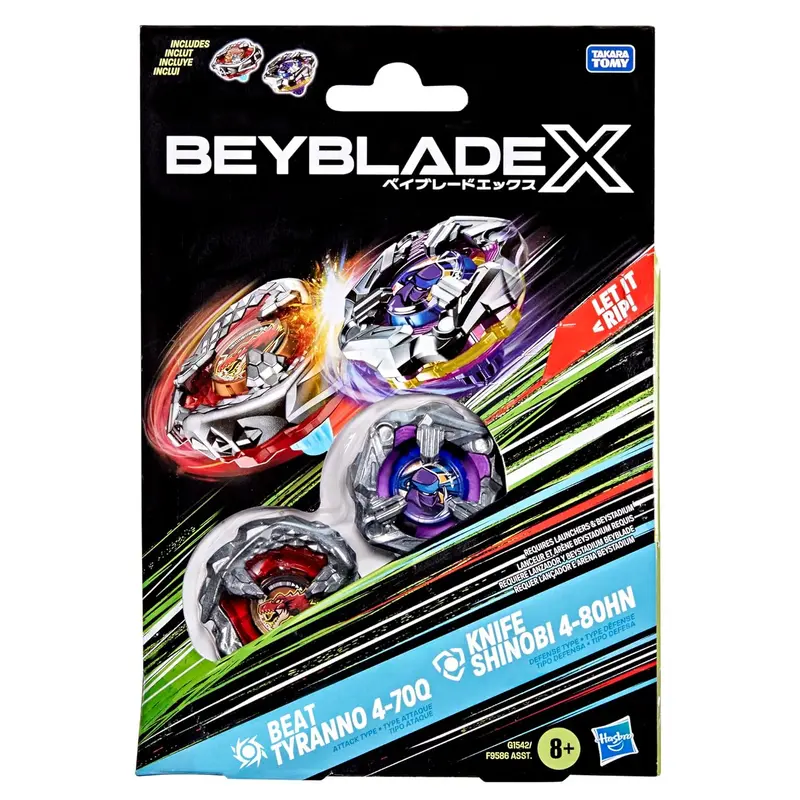 Beyblade X - Beat Tyranno 4-70Q Vs Knife Shinobi 4-80HN