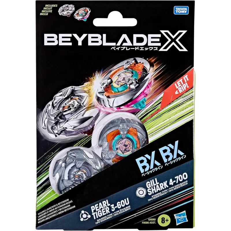 Beyblade X - BX BX - Pearl Tiger 3-60U Vs Gill Shark 4-70D