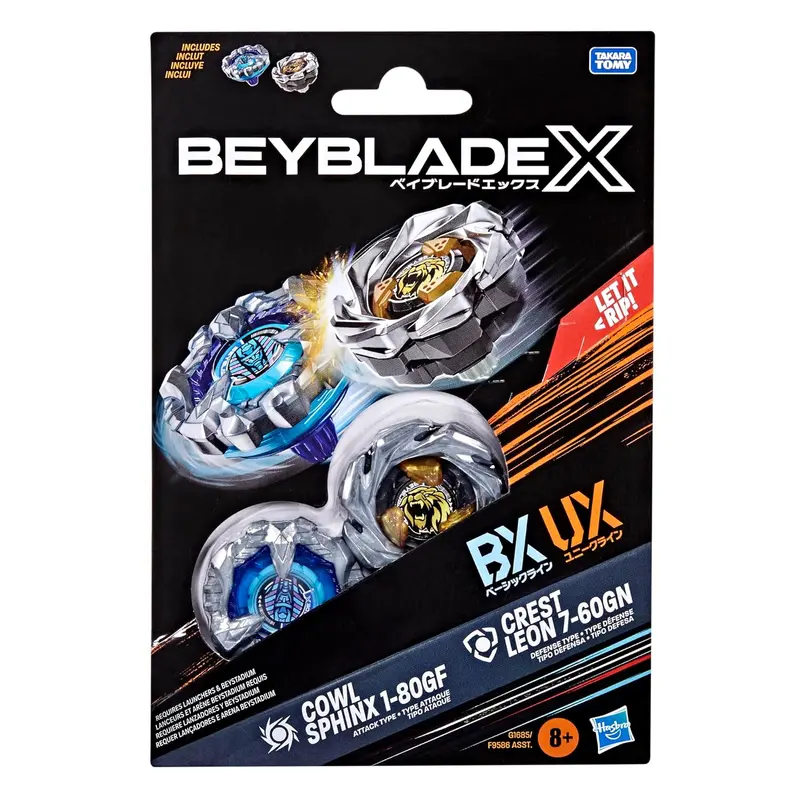 Beyblade X - BX UX - Cowl Sphinx 1-80GF Vs Crest 7-60GN