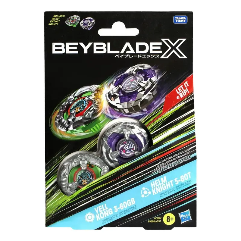 Beyblade - X - Dual Pack - Assortment - Yell Kong 3-60GB - Helm Knight 5-80T